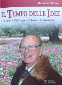 La copertina del libro "Il tempo delle idee" dove è ritratto in primo piano il Professore Franco Scaramuzzi